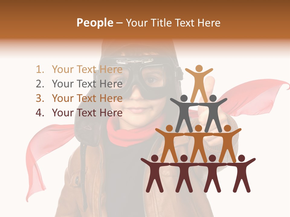 A Young Boy Wearing A Leather Jacket And Goggles Giving A Thumbs Up PowerPoint Template