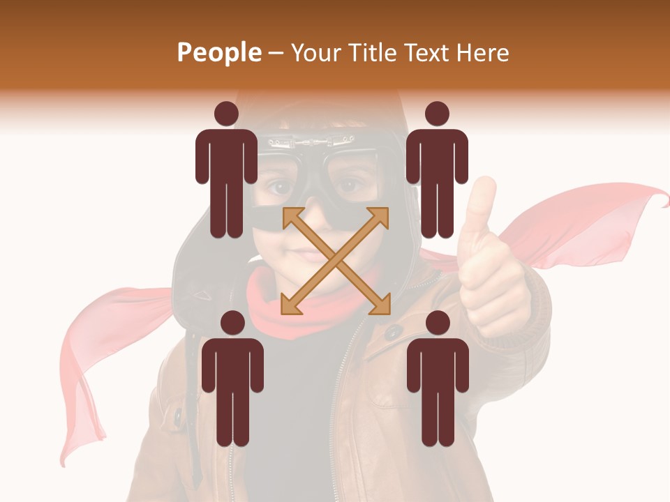 A Young Boy Wearing A Leather Jacket And Goggles Giving A Thumbs Up PowerPoint Template