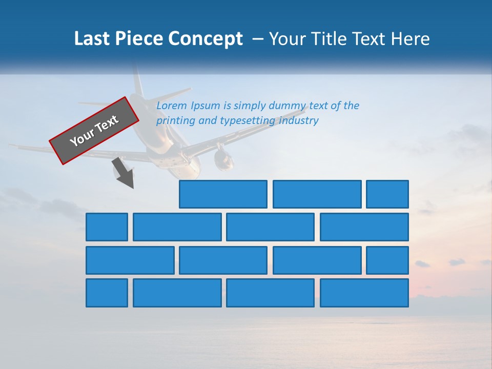 An Airplane Flying Over The Ocean At Sunset PowerPoint Template