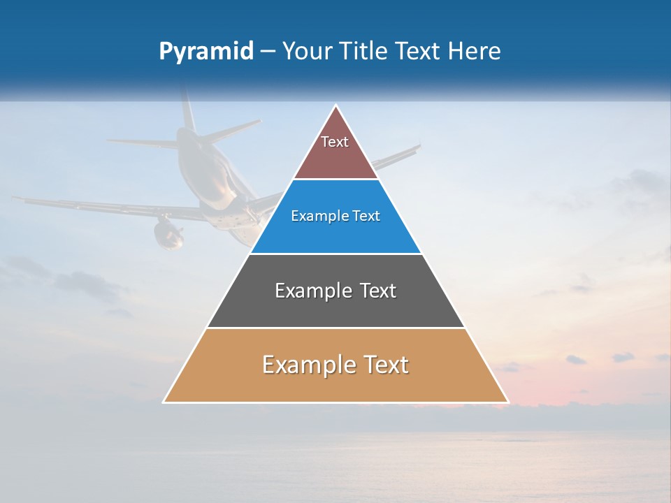 An Airplane Flying Over The Ocean At Sunset PowerPoint Template