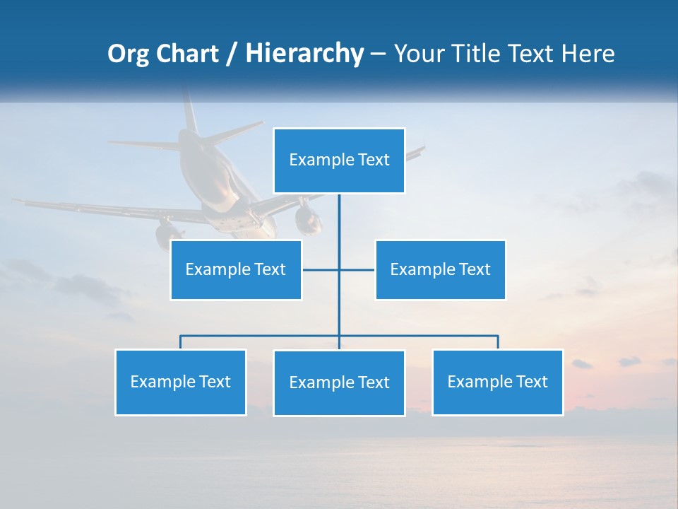 An Airplane Flying Over The Ocean At Sunset PowerPoint Template
