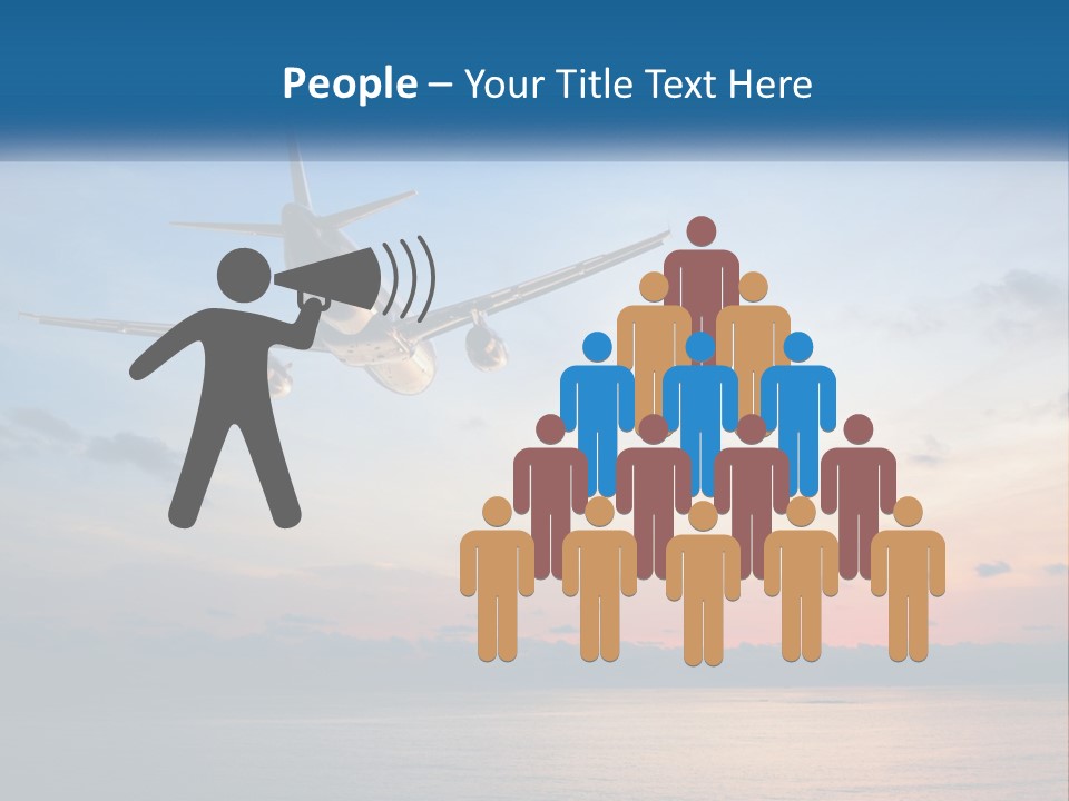 An Airplane Flying Over The Ocean At Sunset PowerPoint Template