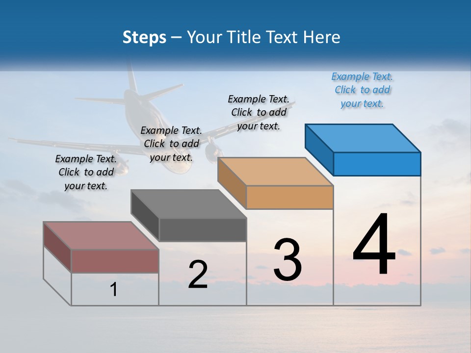 An Airplane Flying Over The Ocean At Sunset PowerPoint Template