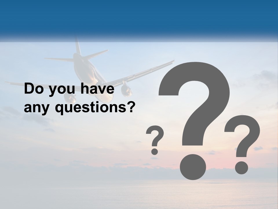 An Airplane Flying Over The Ocean At Sunset PowerPoint Template