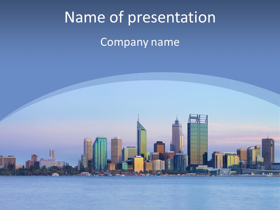 A City Skyline With A Blue Sky In The Background PowerPoint Template