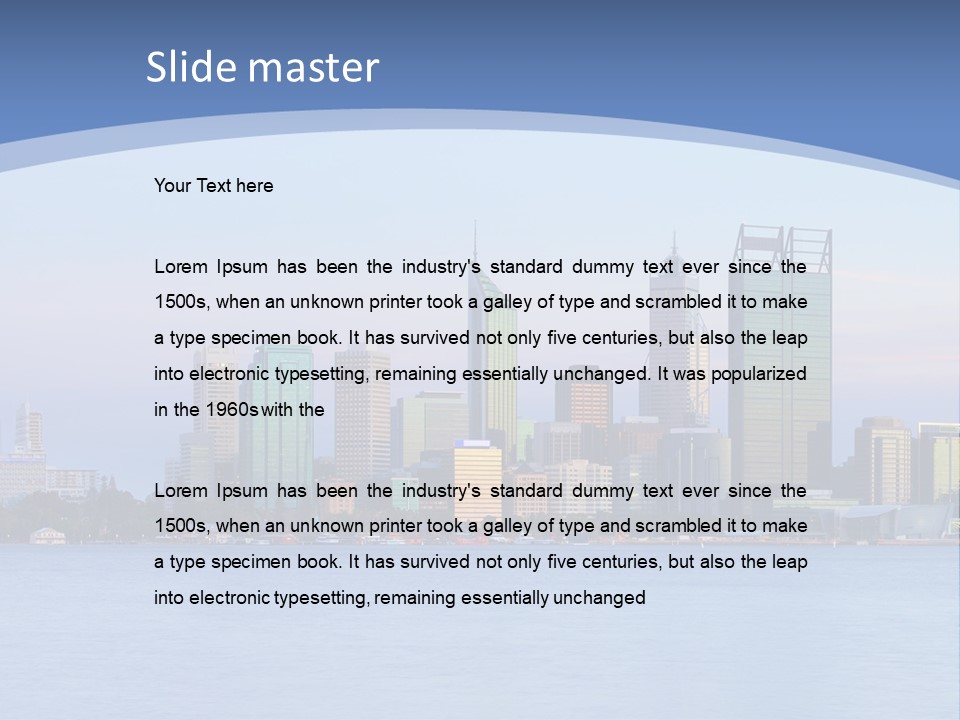 A City Skyline With A Blue Sky In The Background PowerPoint Template