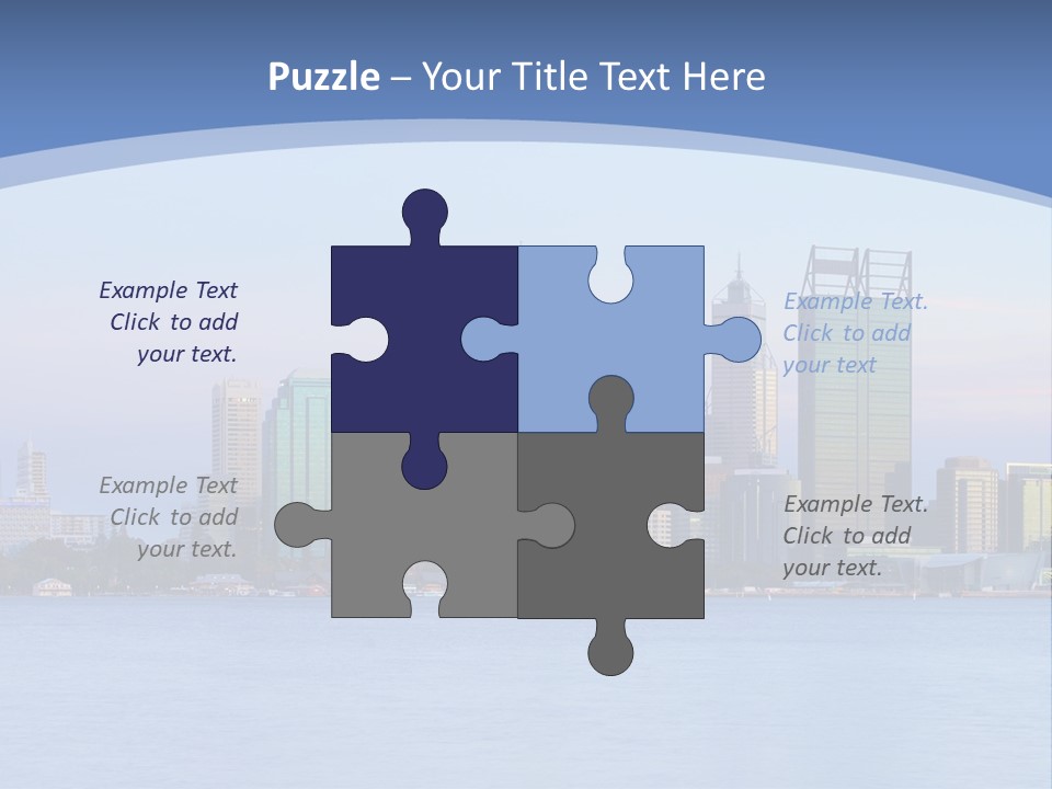 A City Skyline With A Blue Sky In The Background PowerPoint Template