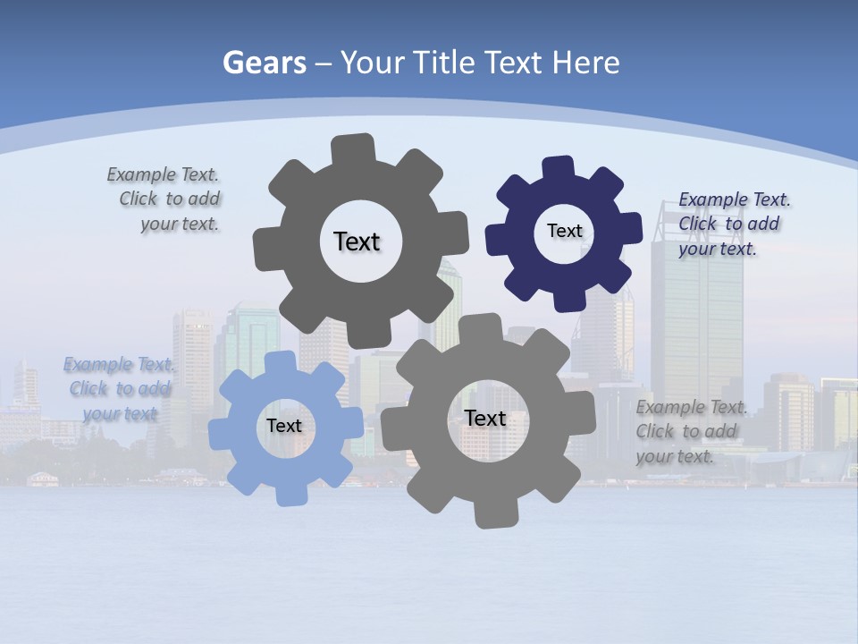 A City Skyline With A Blue Sky In The Background PowerPoint Template