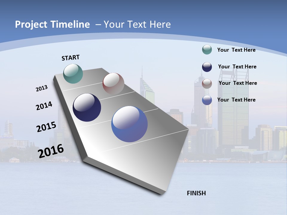 A City Skyline With A Blue Sky In The Background PowerPoint Template
