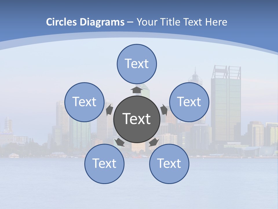 A City Skyline With A Blue Sky In The Background PowerPoint Template