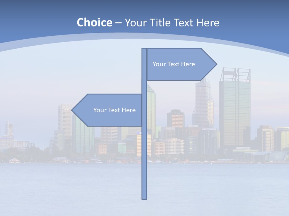 A City Skyline With A Blue Sky In The Background PowerPoint Template