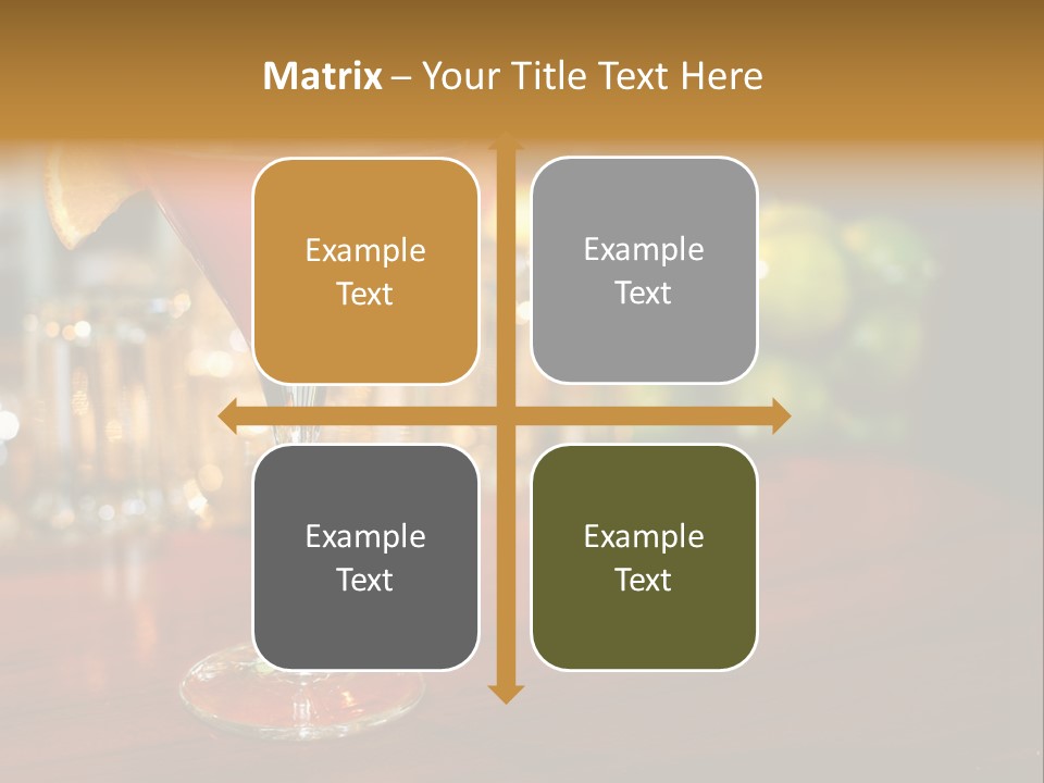 A Red Cocktail Sitting On Top Of A Wooden Table PowerPoint Template