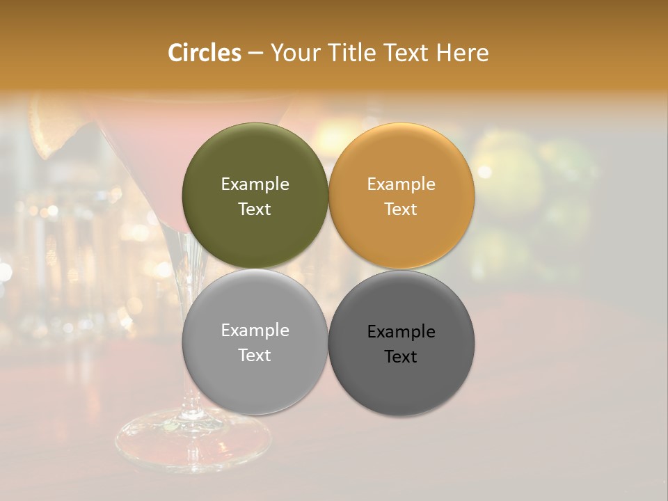 A Red Cocktail Sitting On Top Of A Wooden Table PowerPoint Template