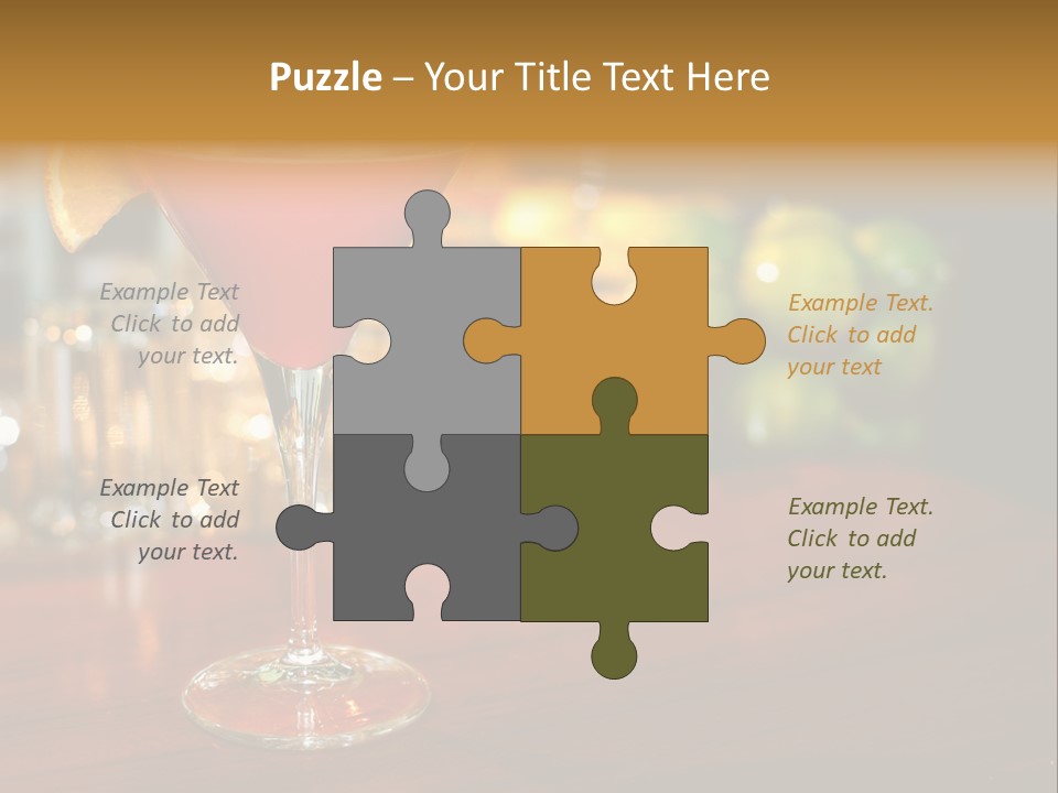 A Red Cocktail Sitting On Top Of A Wooden Table PowerPoint Template