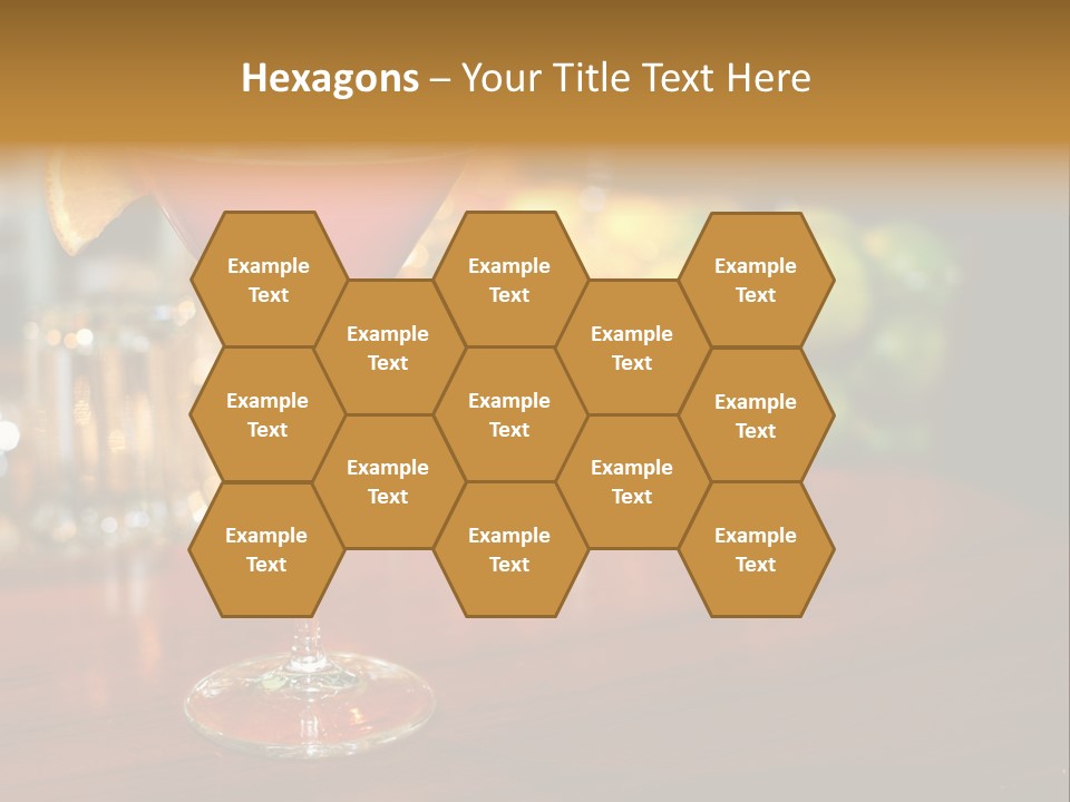 A Red Cocktail Sitting On Top Of A Wooden Table PowerPoint Template