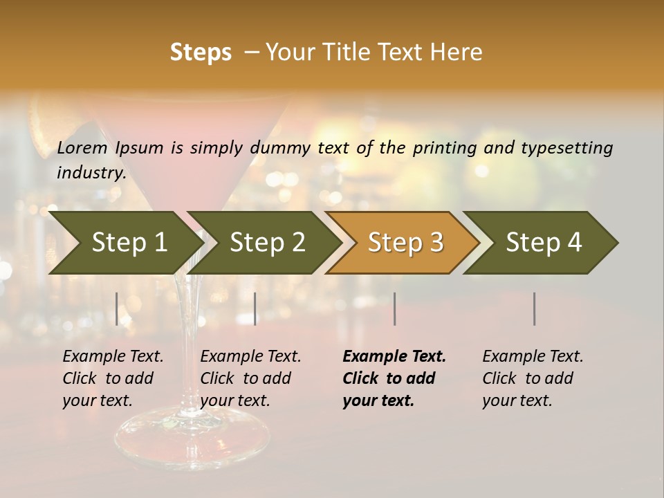 A Red Cocktail Sitting On Top Of A Wooden Table PowerPoint Template