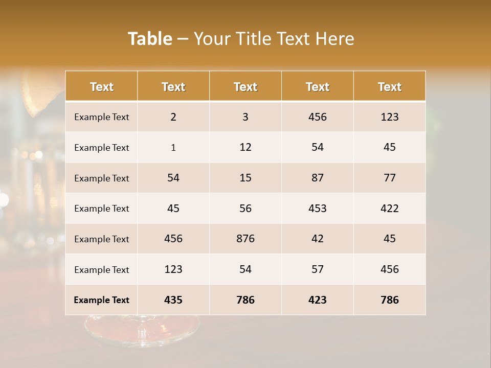 A Red Cocktail Sitting On Top Of A Wooden Table PowerPoint Template