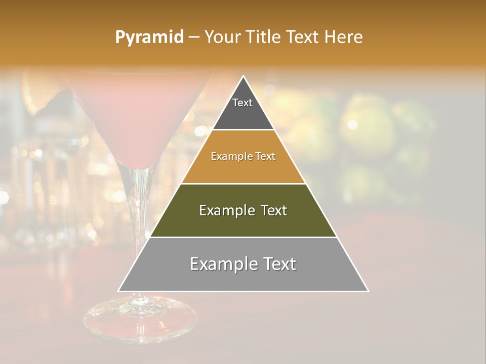A Red Cocktail Sitting On Top Of A Wooden Table PowerPoint Template
