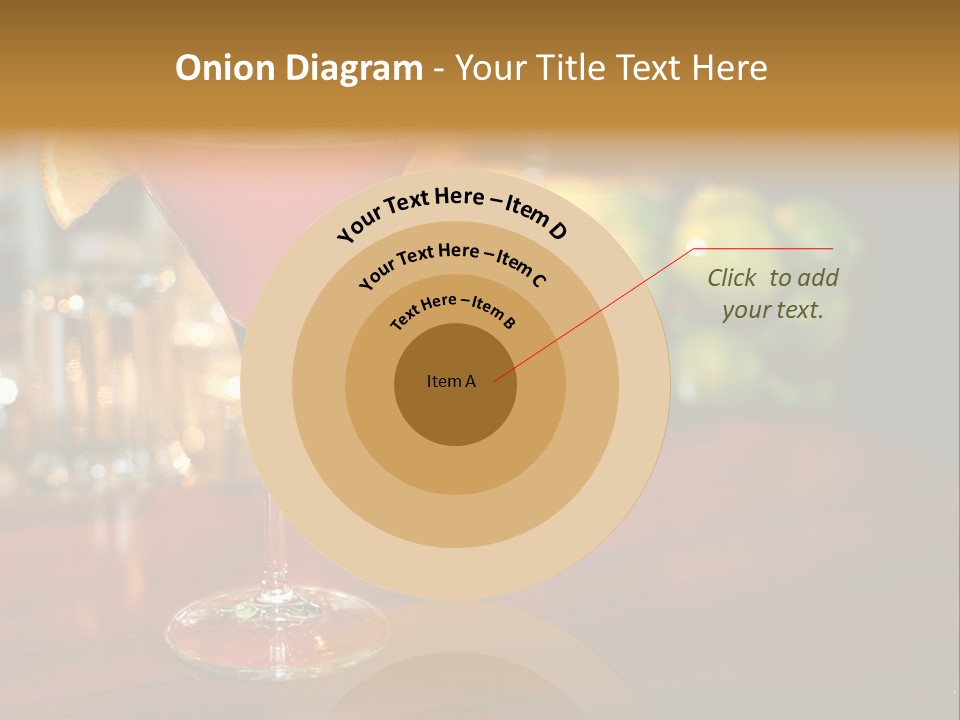 A Red Cocktail Sitting On Top Of A Wooden Table PowerPoint Template