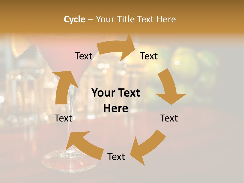 A Red Cocktail Sitting On Top Of A Wooden Table PowerPoint Template