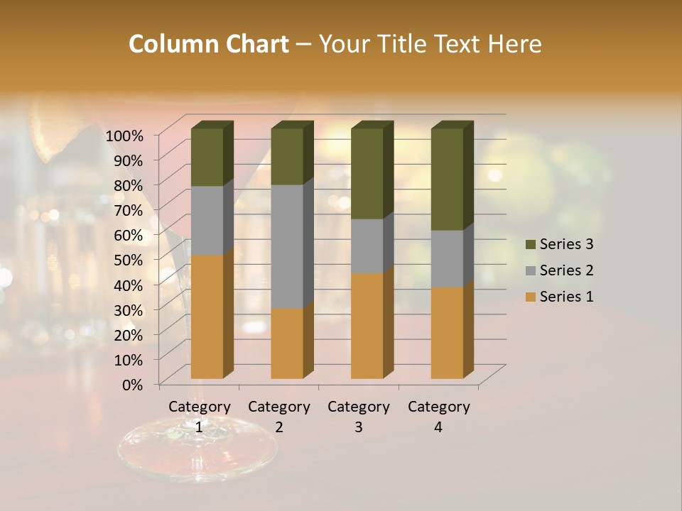 A Red Cocktail Sitting On Top Of A Wooden Table PowerPoint Template