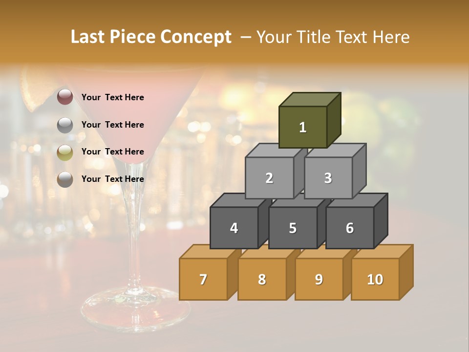 A Red Cocktail Sitting On Top Of A Wooden Table PowerPoint Template
