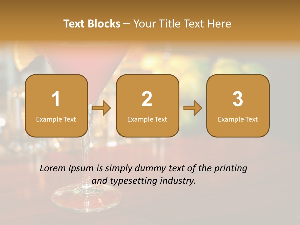 A Red Cocktail Sitting On Top Of A Wooden Table PowerPoint Template