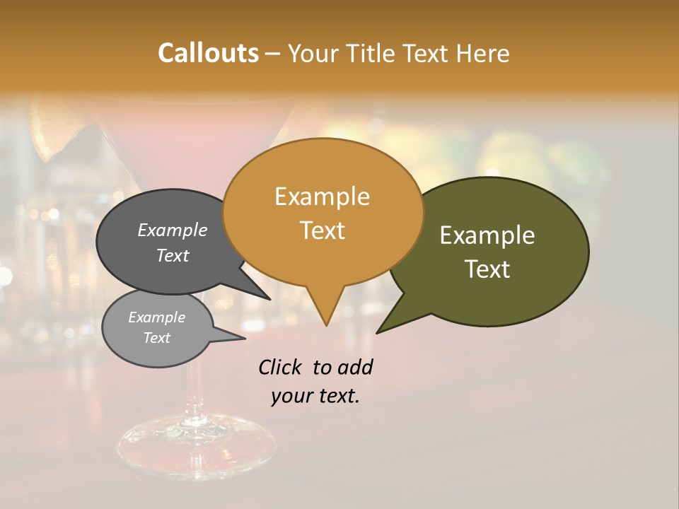 A Red Cocktail Sitting On Top Of A Wooden Table PowerPoint Template