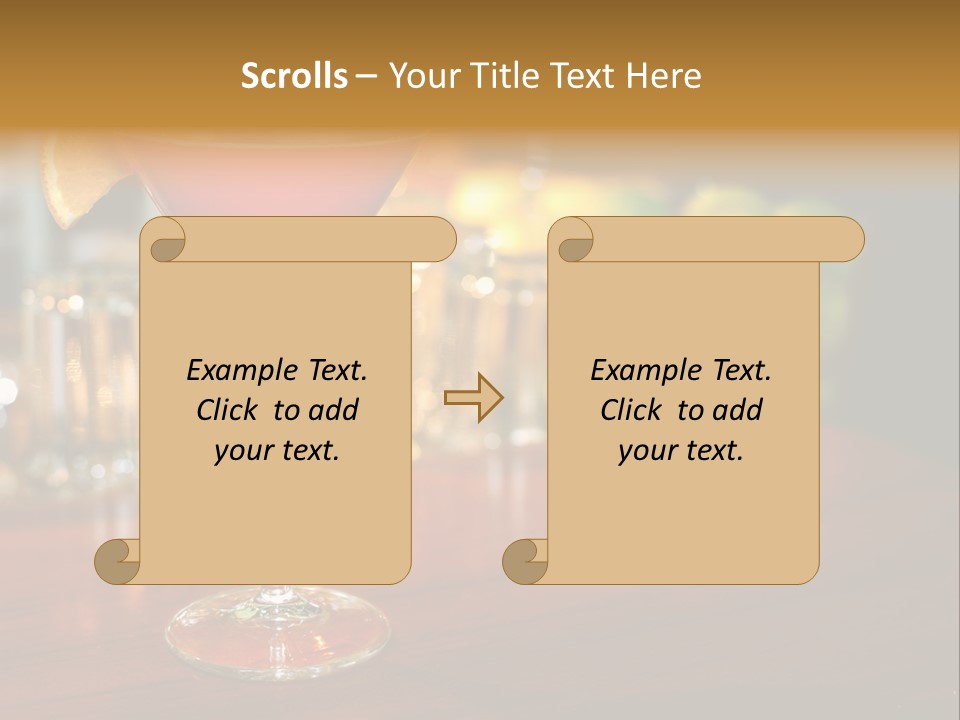 A Red Cocktail Sitting On Top Of A Wooden Table PowerPoint Template
