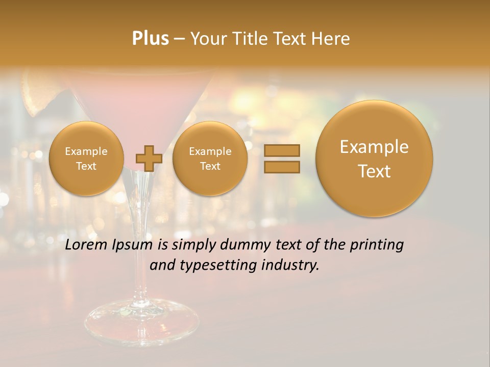 A Red Cocktail Sitting On Top Of A Wooden Table PowerPoint Template