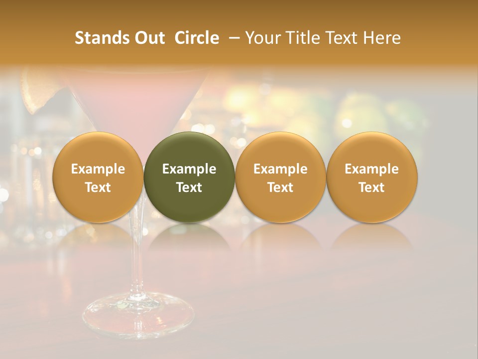 A Red Cocktail Sitting On Top Of A Wooden Table PowerPoint Template