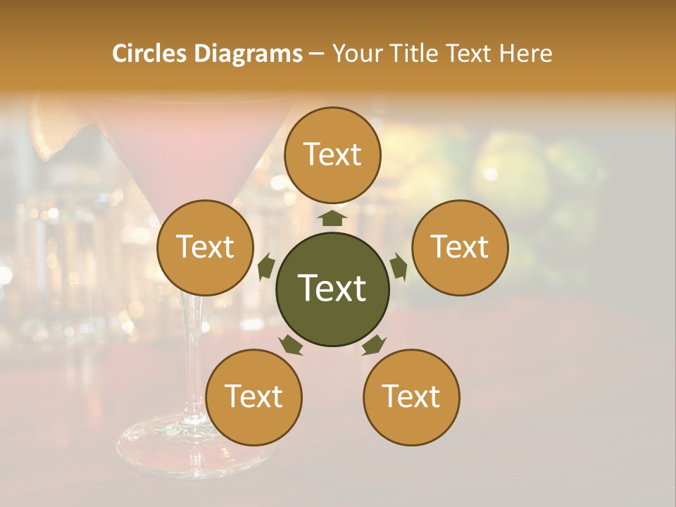 A Red Cocktail Sitting On Top Of A Wooden Table PowerPoint Template