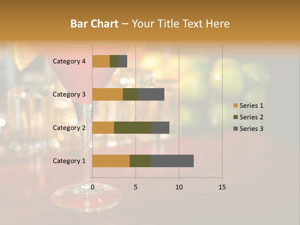 A Red Cocktail Sitting On Top Of A Wooden Table PowerPoint Template