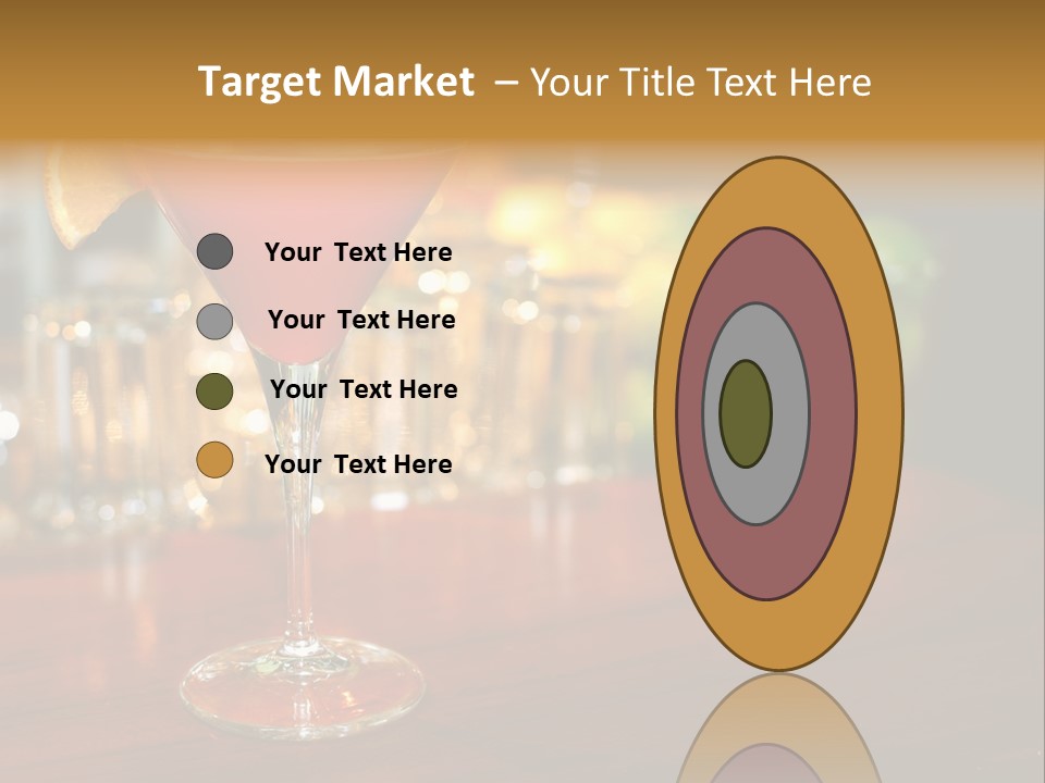 A Red Cocktail Sitting On Top Of A Wooden Table PowerPoint Template