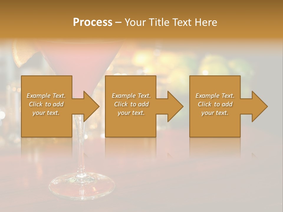 A Red Cocktail Sitting On Top Of A Wooden Table PowerPoint Template