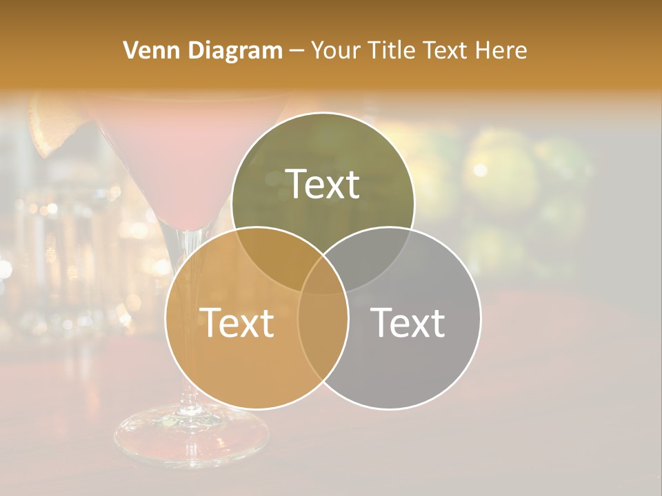 A Red Cocktail Sitting On Top Of A Wooden Table PowerPoint Template