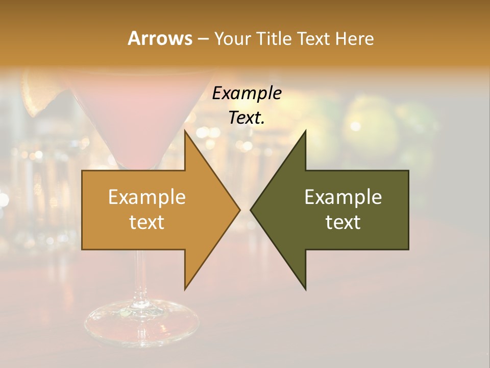 A Red Cocktail Sitting On Top Of A Wooden Table PowerPoint Template