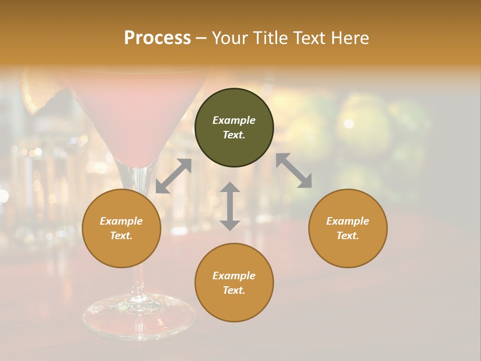 A Red Cocktail Sitting On Top Of A Wooden Table PowerPoint Template