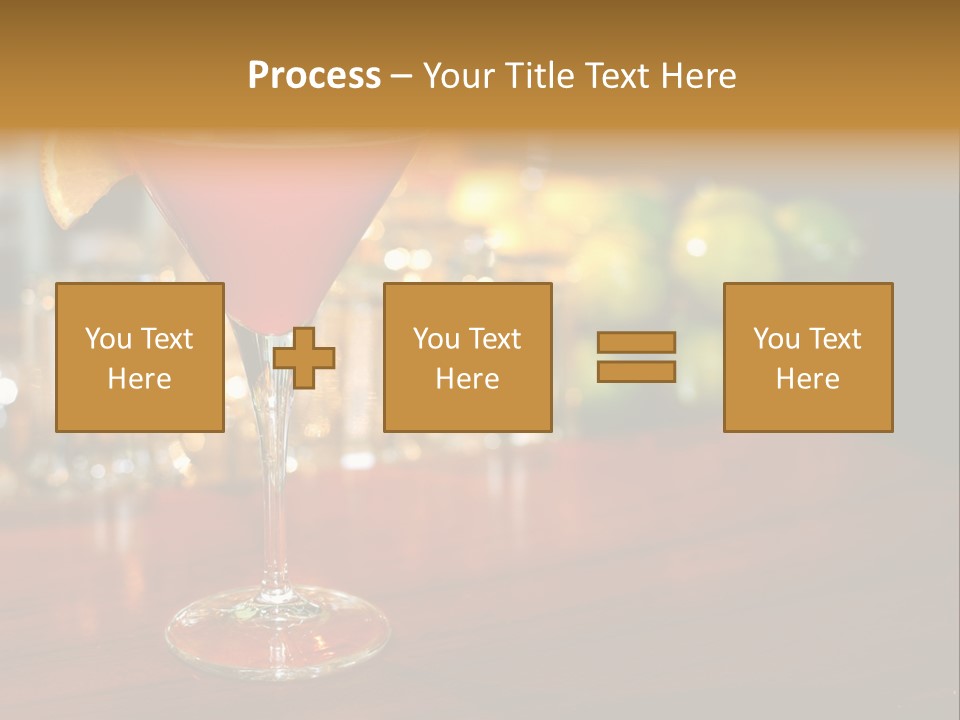 A Red Cocktail Sitting On Top Of A Wooden Table PowerPoint Template