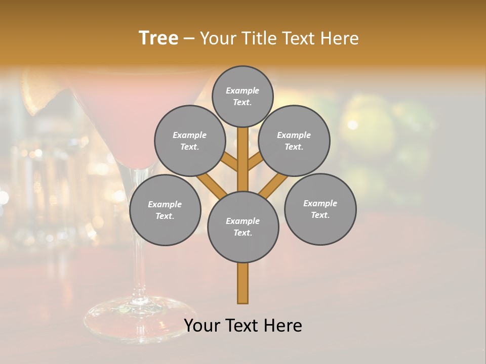 A Red Cocktail Sitting On Top Of A Wooden Table PowerPoint Template