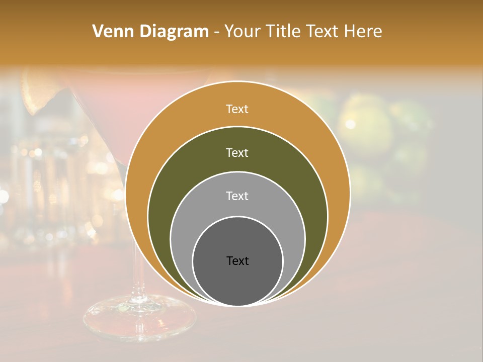 A Red Cocktail Sitting On Top Of A Wooden Table PowerPoint Template