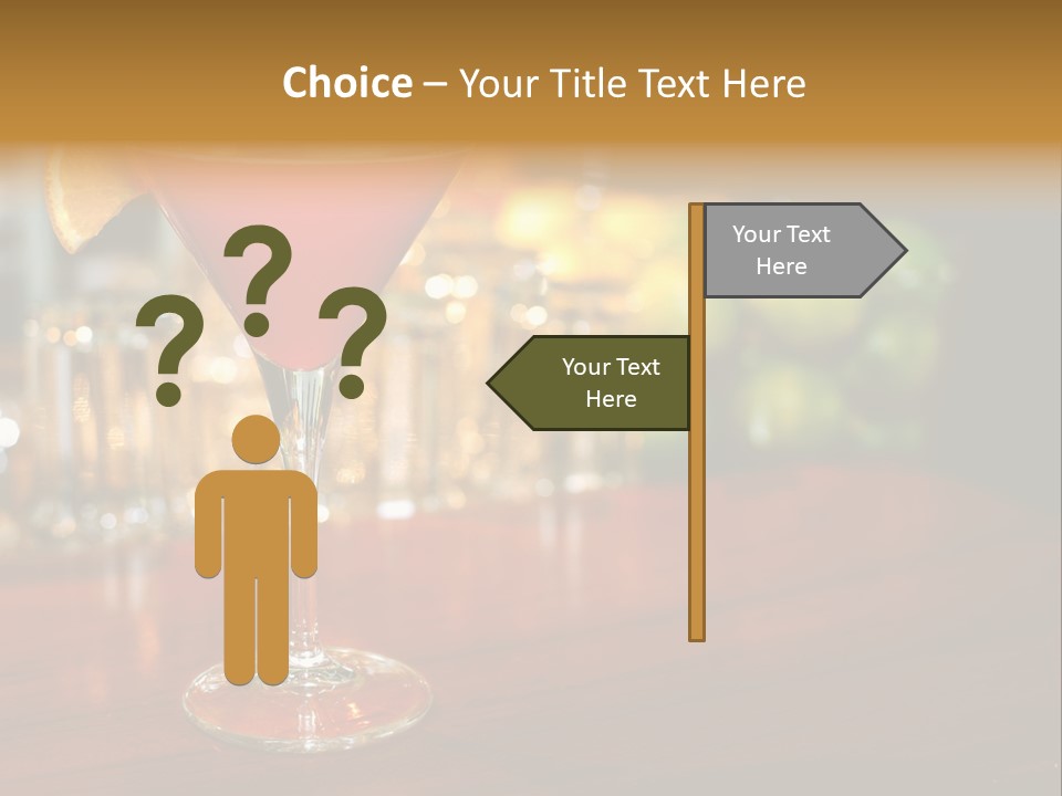 A Red Cocktail Sitting On Top Of A Wooden Table PowerPoint Template