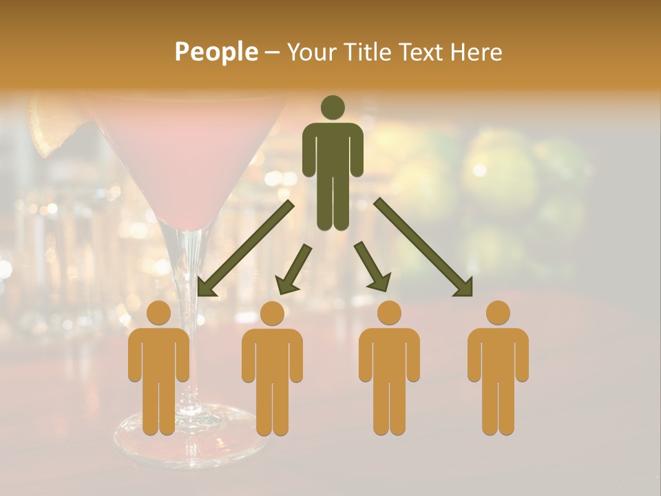 A Red Cocktail Sitting On Top Of A Wooden Table PowerPoint Template