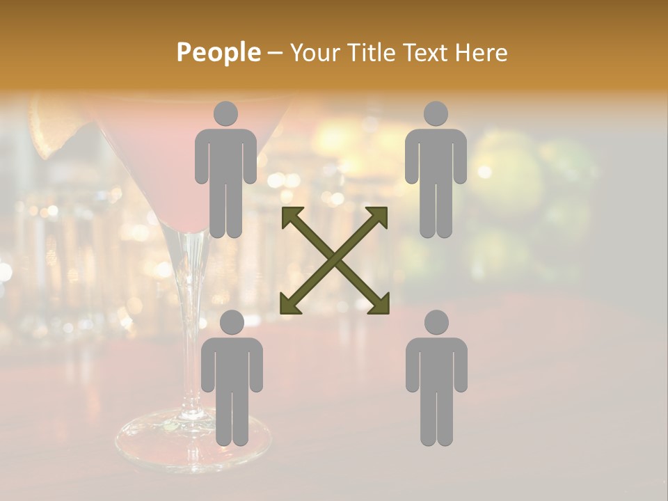 A Red Cocktail Sitting On Top Of A Wooden Table PowerPoint Template