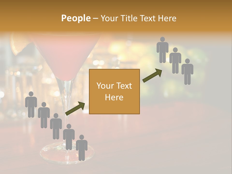 A Red Cocktail Sitting On Top Of A Wooden Table PowerPoint Template
