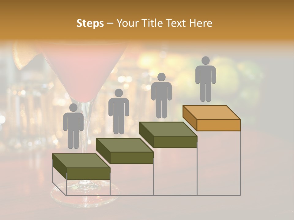 A Red Cocktail Sitting On Top Of A Wooden Table PowerPoint Template