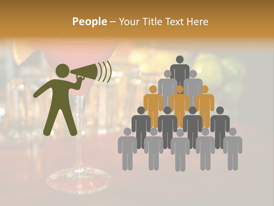 A Red Cocktail Sitting On Top Of A Wooden Table PowerPoint Template