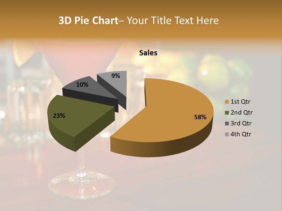 A Red Cocktail Sitting On Top Of A Wooden Table PowerPoint Template