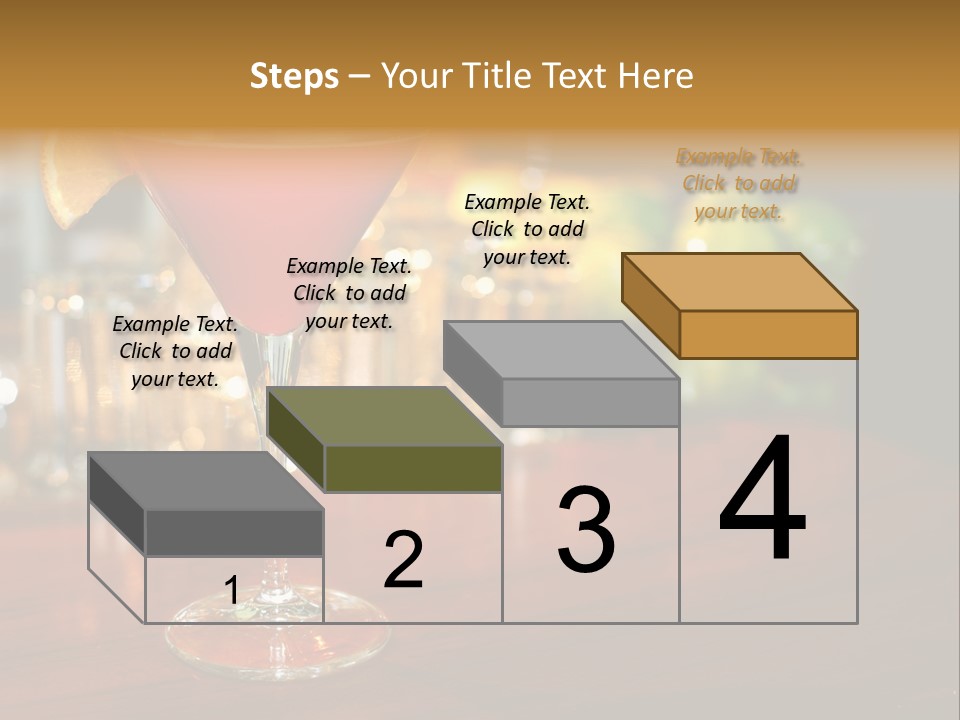 A Red Cocktail Sitting On Top Of A Wooden Table PowerPoint Template