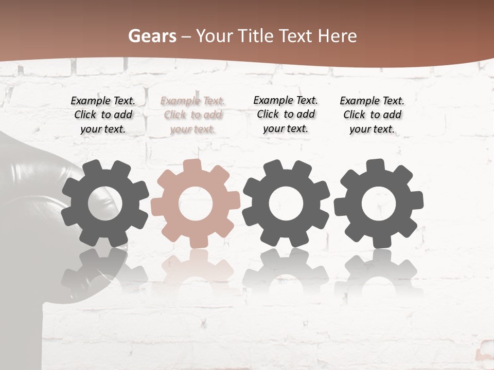 A Black Leather Chair Sitting In Front Of A Brick Wall PowerPoint Template
